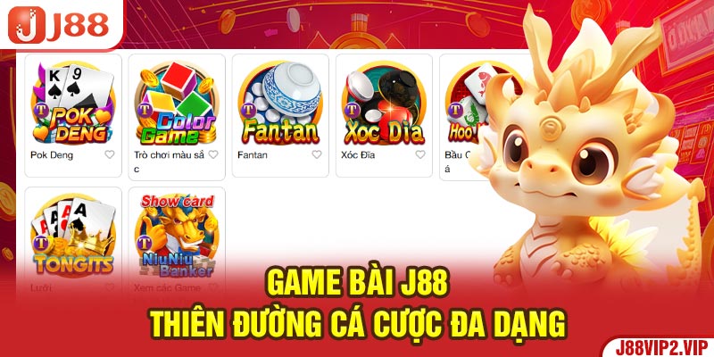 Game bài J88 thiên đường cá cược đa dạng